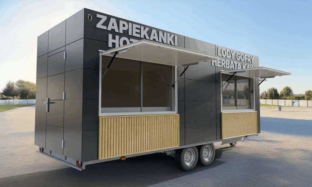 Przyczepa gastronomiczna, koncept słony/słodki 5,2M