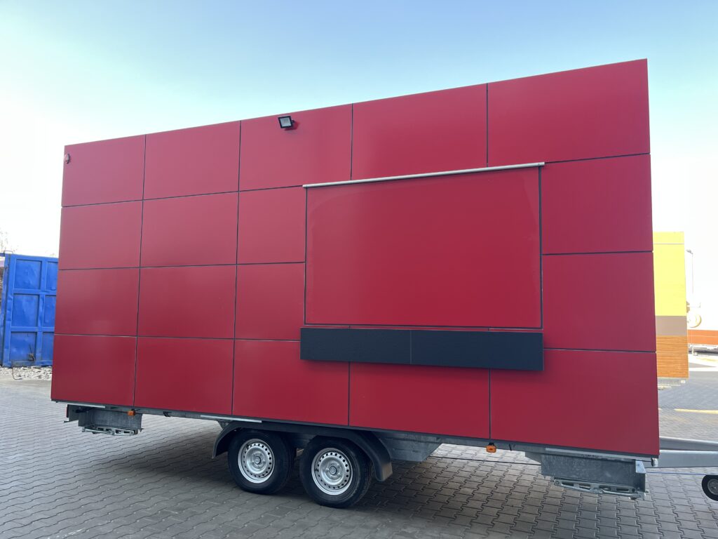 Gastronomic trailer – red Dibond
